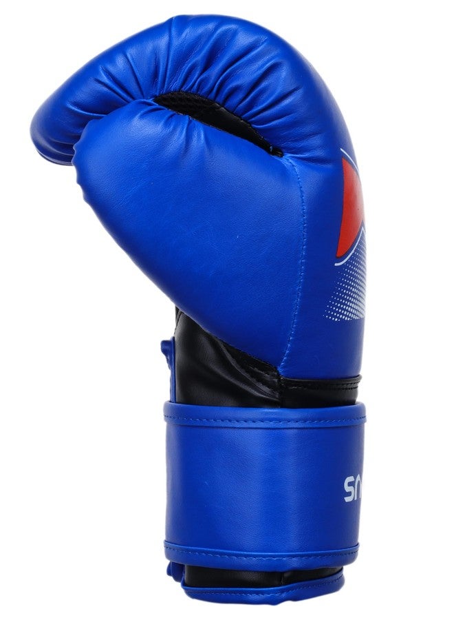 Snaga Sanga Leather Boxing Gloves for Training and Competition - Everlasting Durability for Men and Women | High-Impact, Protective Punching & Kickboxing Gloves (Blue, 12oz) - Image 4