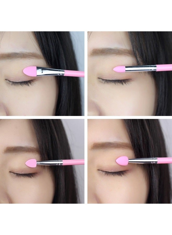 LORMAY 9 Pcs Silicone Makeup Brush Set: Applicator for Face Care, Eyeliner, Eyebrow, Eye Shadow, Lip Makeup and UV Epoxy Resin Crafts (Pink) - Image 3