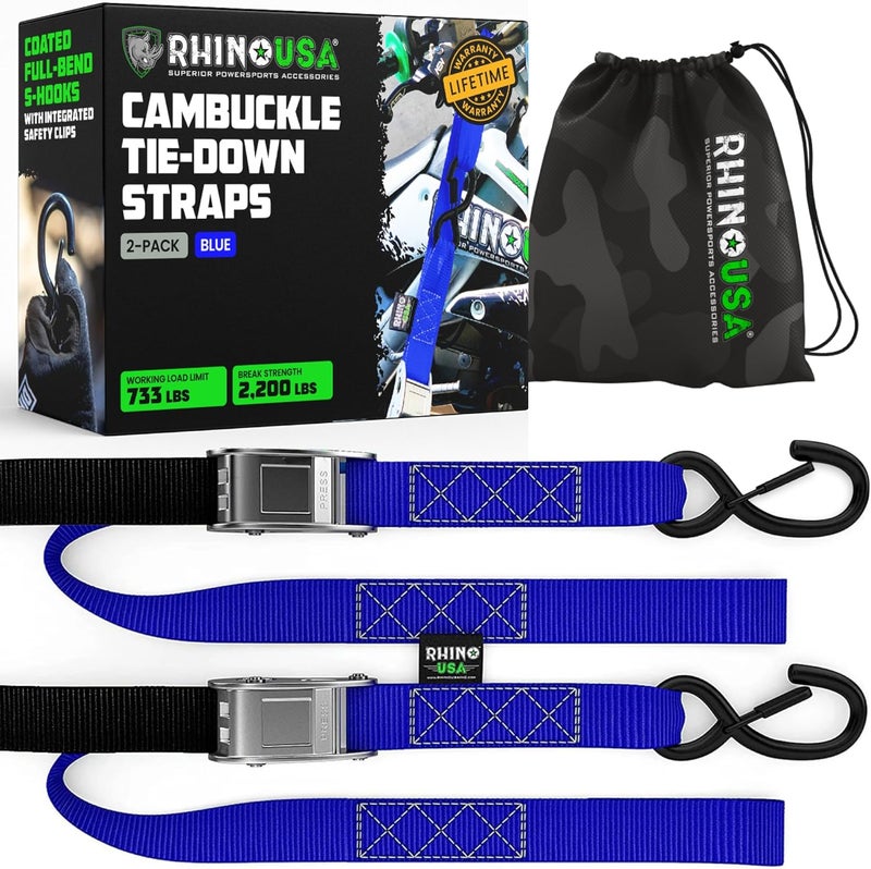 RHINO USA Motorcycle Tie Down Straps - 2 Pack - Image 1