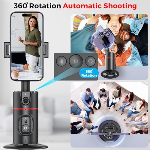 WeCool Ai Powered Auto Face Tracking Tripod,360° Rotation Mobile Holder for Smart Video Shoot with Remote,No App Needed,Gimbal Stabilizer with Gesture Control for Vlog,Streaming & Video Recording - Image 4