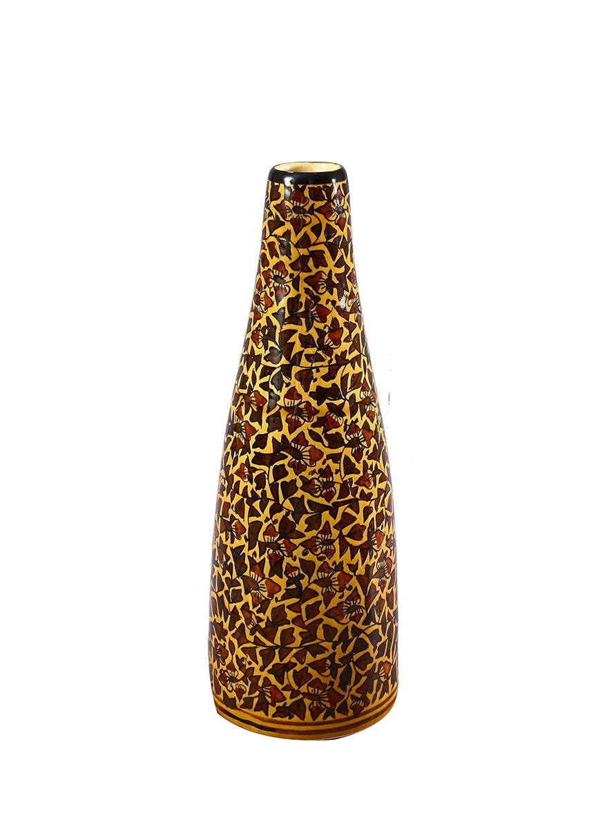 Caffeine Caffeine Ceramic Handmade Bottle Shape Brown Sehra Vase (Set of 1)  - Image 2