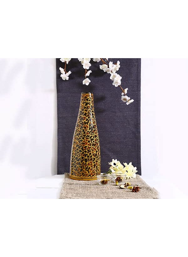 Caffeine Caffeine Ceramic Handmade Bottle Shape Brown Sehra Vase (Set of 1)  - Image 1