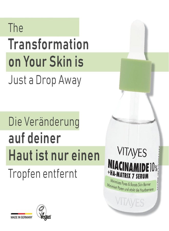 VITAYES b!right 10% Niacinamide Hyaluronic Acid Serum - Pore Refinement, Strengthening the Skin Barrier, Moisturizing, Anti Aging - for Radiant & Rejuvenated Skin - 1.01 Fl Oz - Image 2