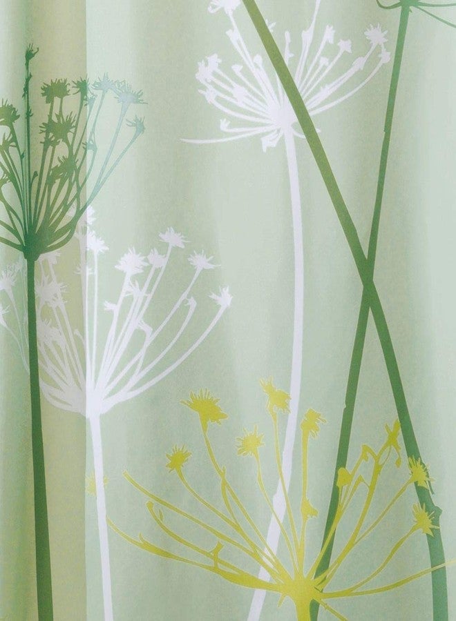 InterDesign iDesign Thistle Floral Fabric Bathroom Shower Curtain - 72" x 72", Green - Image 3
