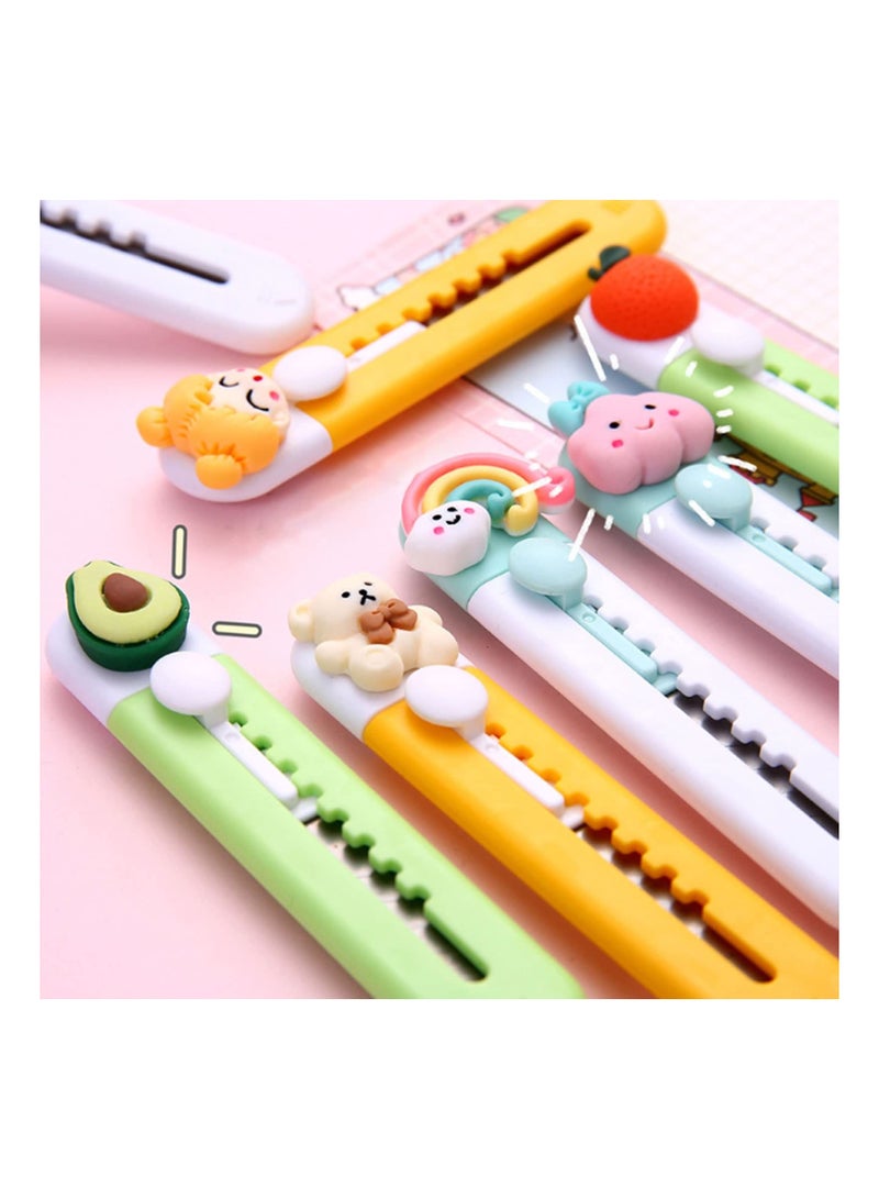 NIBEMINENT Mini Utility Knife ,5pcs Cute Craft Touch Retractable Box Opener Cartoon Art for Cutting Cardboard Boxes Cartons - Image 5