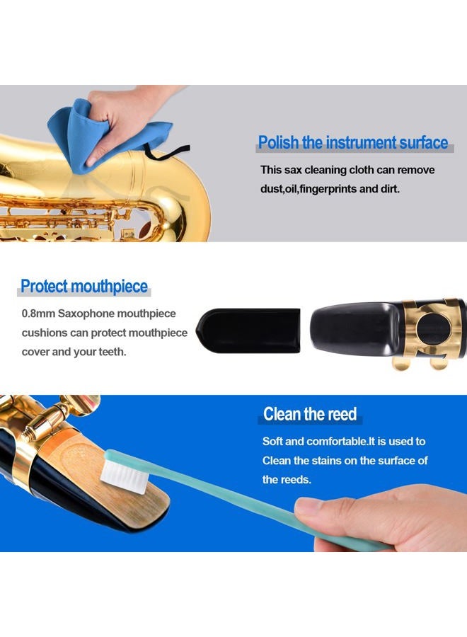 SKYNEO Saxophone Cleaning kit, Clarinet Cleaning Kit with Maintenance Kit,Cork Grease,Swab,Strap,Cleaning Cloth,Thumb Rest,Reed Case,Mouthpiece Brush and More - Image 4