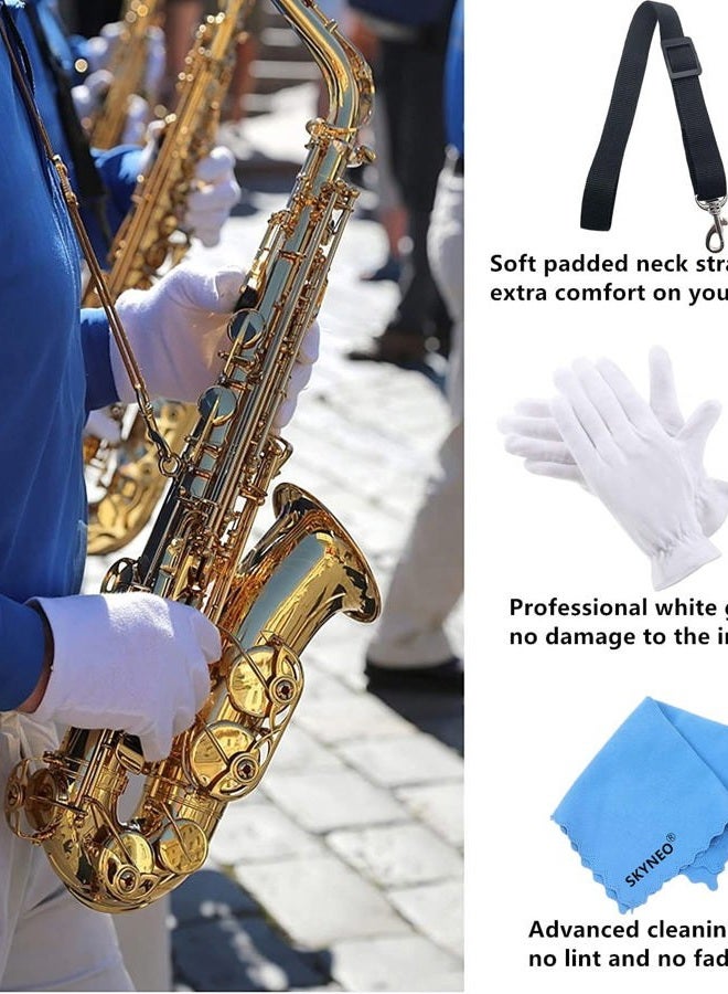 SKYNEO Saxophone Cleaning kit, Clarinet Cleaning Kit with Maintenance Kit,Cork Grease,Swab,Strap,Cleaning Cloth,Thumb Rest,Reed Case,Mouthpiece Brush and More - Image 5