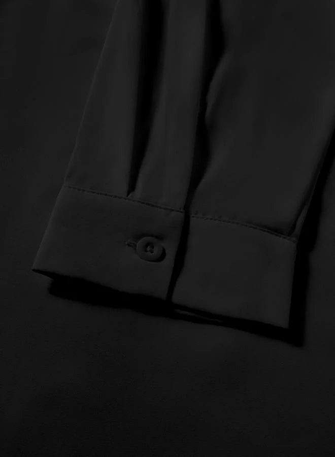 Take Two Black Men Black Textured Pleated Shirt for Men | Best Price UAE
