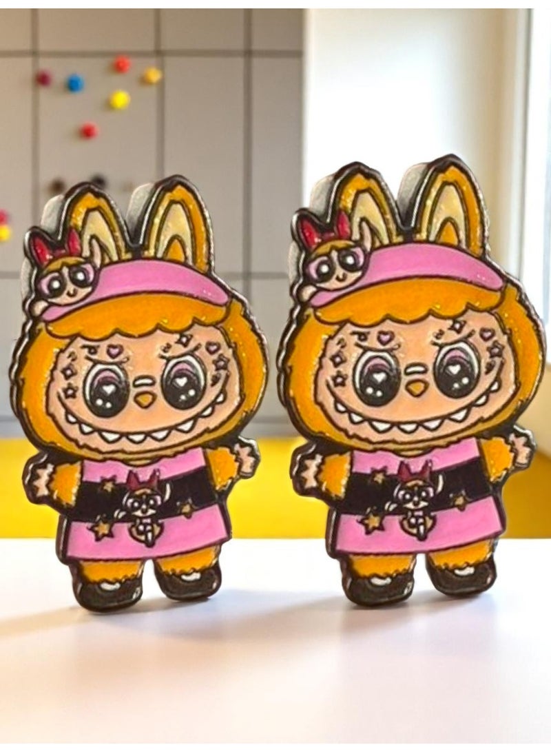 لابوبو قطعتان من ملصقات لابوبو المعدنية العشوائية لأجهزة الكمبيوتر المحمولة أو أي سطح أملس - Image 2