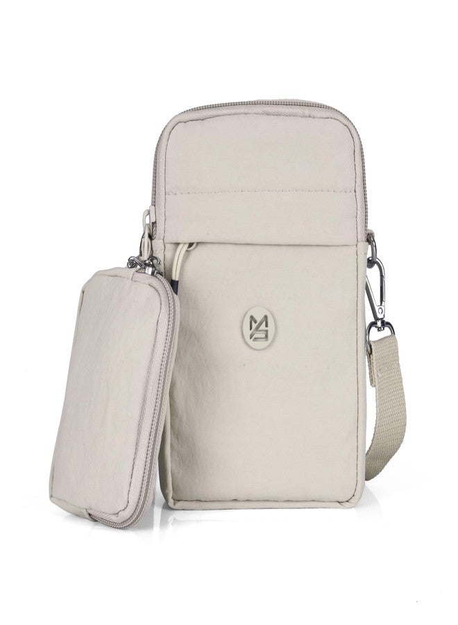 حقيبة كروس صغيرة للنساء من BAG IN مع جيب قابل للفصل - حقيبة كتف متعددة الألوان للسفر، حقيبة هاتف خفيفة الوزن مع حزام قابل للتعديل (كريمي) - Image 1