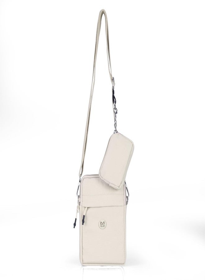 حقيبة كروس صغيرة للنساء من BAG IN مع جيب قابل للفصل - حقيبة كتف متعددة الألوان للسفر، حقيبة هاتف خفيفة الوزن مع حزام قابل للتعديل (كريمي) - Image 3