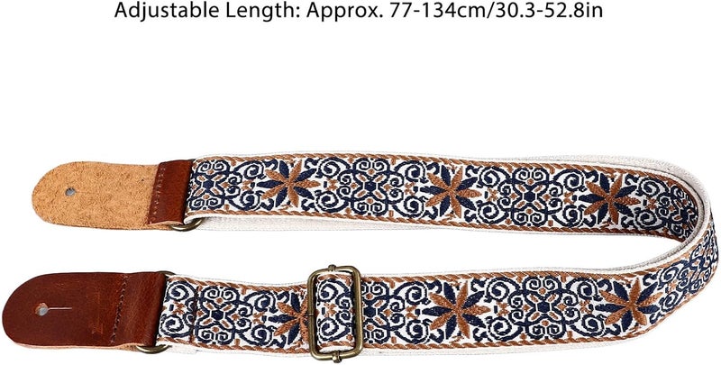 Tbest Ukulele Strap, Ethnic Style Embroidered Adjustable Ukulele Shoulder Strap String Instruments Accessories (Style 1 - Image 2