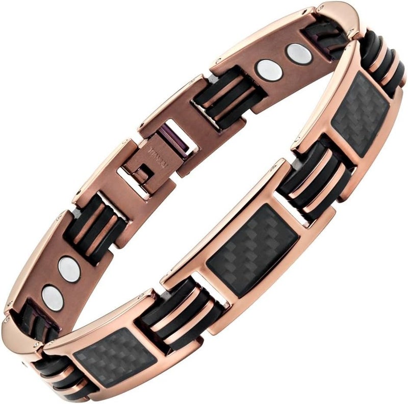Willis Judd Bracelets For Men Titanium Mens Bracelet Black Carbon Fiber Size Adjustable - Image 1