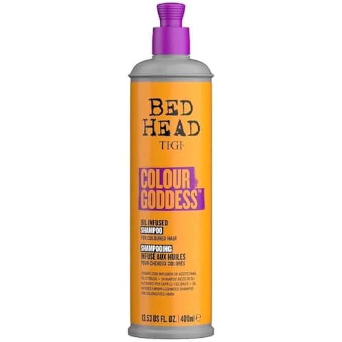 Bed Head by TIGI Colour Goddess Anti-Fade Shampoo, Oil-Infused for Color Treated Hair, 13.53 fl oz