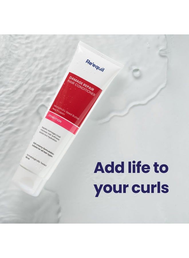 RE' EQUIL Damage Repair Conditioner With Murumuru Pea Protein Silicone Free Conditioner Repairs, Nourishes, And Detangles Hair Great For Curly, Damaged Hair 150ml,1 Count - Image 4