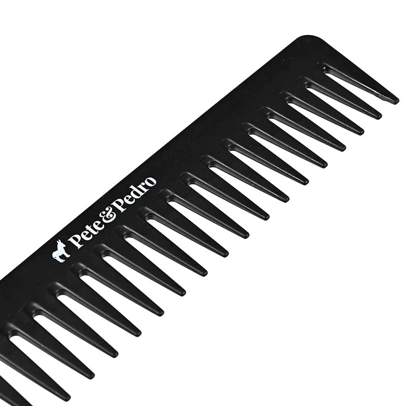 Pete & Pedro Wide Tooth Comb - Detangling & Hairstyling For Men & Women | Eliminates Knots & Tangles, Great For Wet/Fragile/Long/Thick Hair Types | Anti-Static, Black | As Seen on Shark Tank - Image 2
