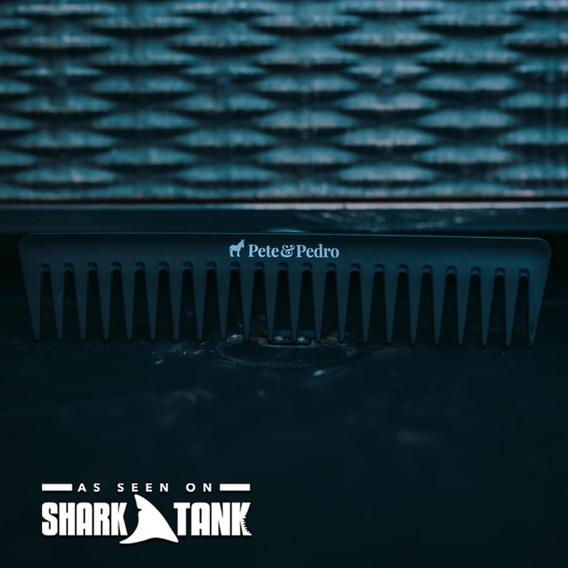 Pete & Pedro Wide Tooth Comb - Detangling & Hairstyling For Men & Women | Eliminates Knots & Tangles, Great For Wet/Fragile/Long/Thick Hair Types | Anti-Static, Black | As Seen on Shark Tank - Image 4