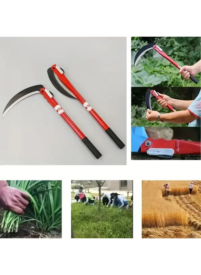 20 08in Manganese Steel Folding Sickle Manual Grass Trimming Weeding Harvesting Tool - Image 2