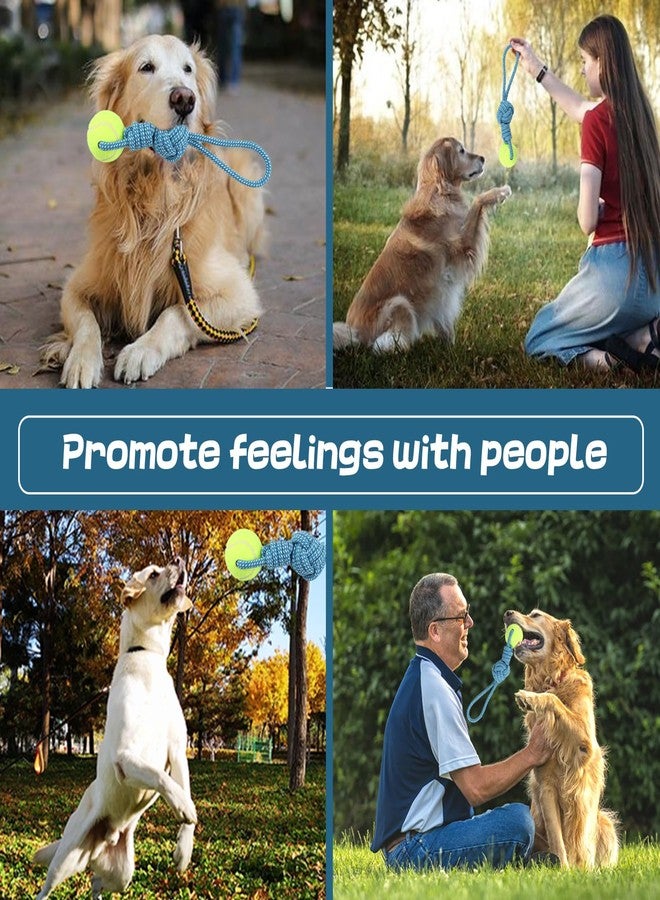 Erhalithegro Dog Rope Toy for Medium and Small Dogs Interactive Puppy Toys Tug of War Rope Tether Tug Outdoor Dog Toy 1 Knot Puppy Teething Chew Cotton with Tennis Ball - Image 4