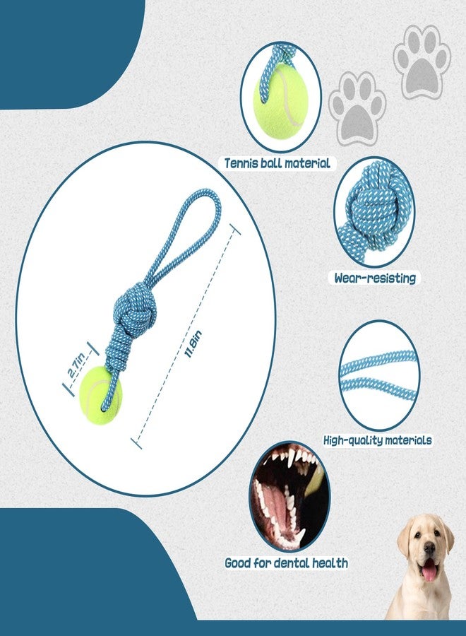 Erhalithegro Dog Rope Toy for Medium and Small Dogs Interactive Puppy Toys Tug of War Rope Tether Tug Outdoor Dog Toy 1 Knot Puppy Teething Chew Cotton with Tennis Ball - Image 2