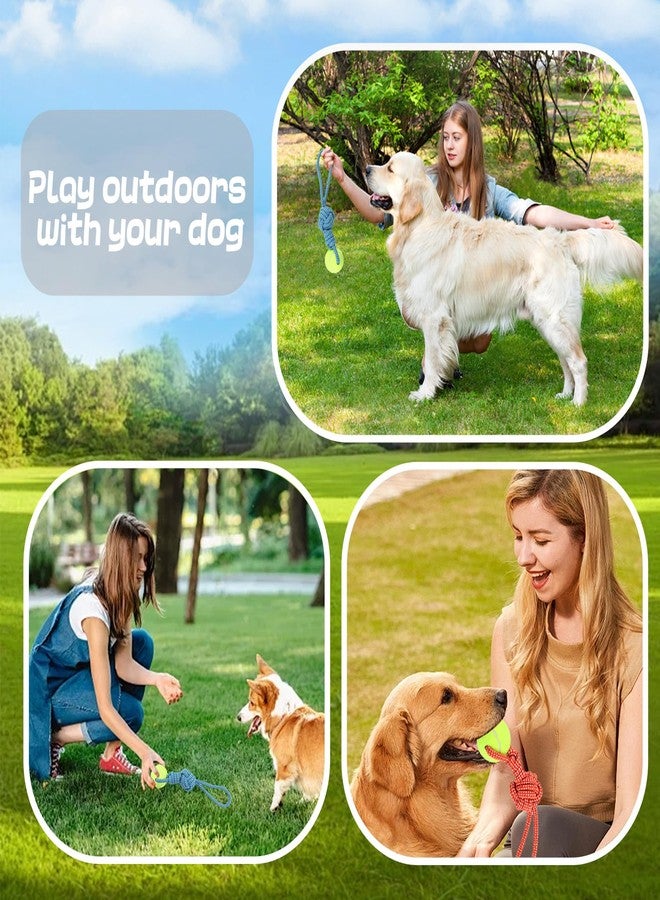 Erhalithegro Dog Rope Toy for Medium and Small Dogs Interactive Puppy Toys Tug of War Rope Tether Tug Outdoor Dog Toy 1 Knot Puppy Teething Chew Cotton with Tennis Ball - Image 5