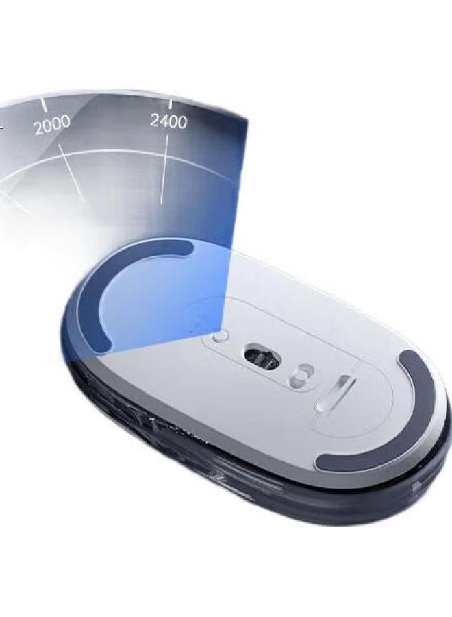 AUSDOM F01 Mouse, Bluetooth Wireless 2.4G Dual-Mode, Transparent Mouse, For Home And Office Use, Rechargeable, Computer And Laptop Compatible, Silent White Light, High Aesthetic Value, Recommended For Women, G04, Crystal White - Image 2