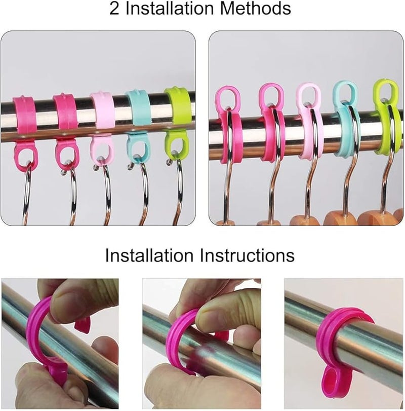 Windproof Laundry Hook Clips 24mm Plastic Hangers Rose Red Pack of 30 - Image 2