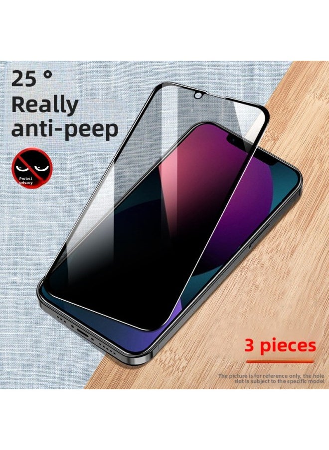 Generic For 13 For Iphone 14Plus Tempered Film For Iphone15Pro 16 Anti-peep Film 12 11 Full Screen Coverage XR XS-Colour:[9d Full Screen 25°Privacy Film—4k Ultra-clear] Black Border—3 Pieces-Size:For Iphone 11 Pro Max  - Image 1