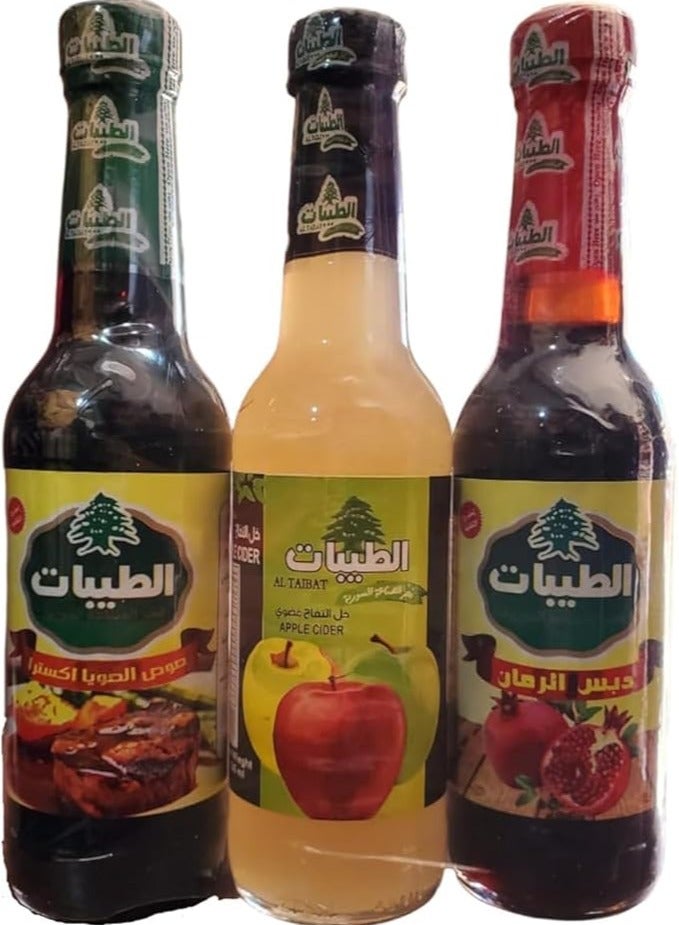 altayebat Tayebat Pure Pomegranate Molasses & Soy Sauce + Natural Apple Vinegar Gift