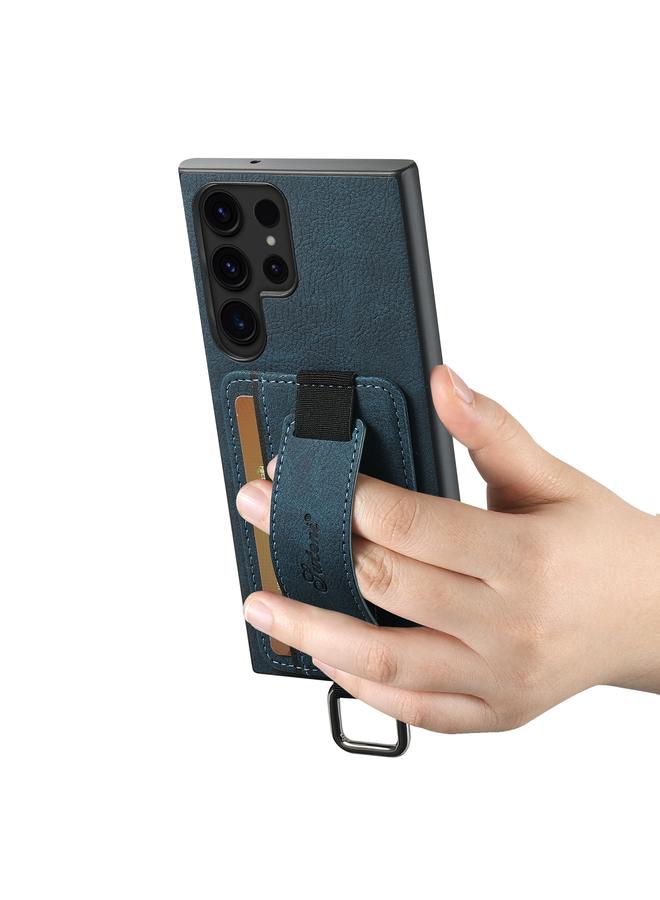 Suteni Case For Samsung Galaxy S23 Ultra 5G H13 Litchi Leather Wrist Strap Wallet Back Phone Case - Image 3