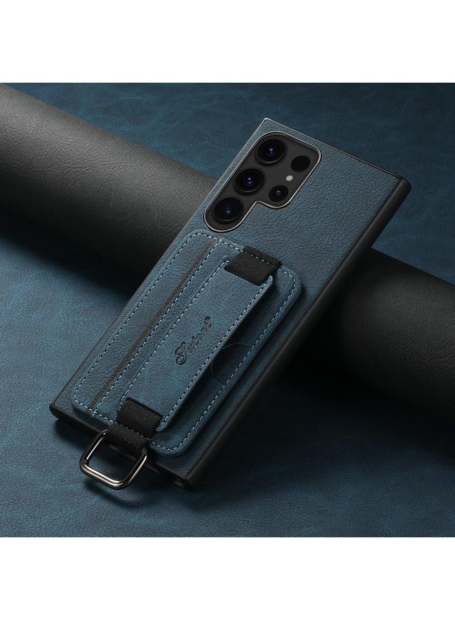 Suteni Case For Samsung Galaxy S23 Ultra 5G H13 Litchi Leather Wrist Strap Wallet Back Phone Case - Image 2