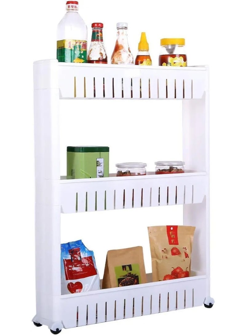Multi-tiered home organizer stand with wheels for easy movement (4 tiers) - Image 1