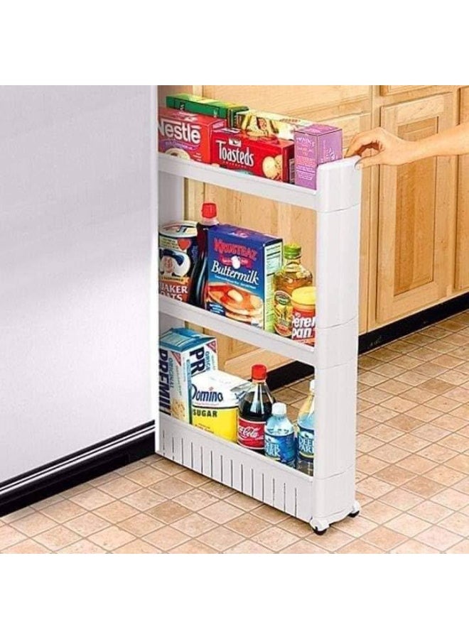 Multi-tiered home organizer stand with wheels for easy movement (4 tiers) - Image 5