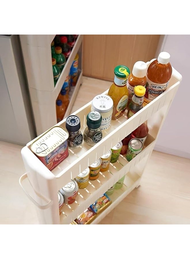 Multi-tiered home organizer stand with wheels for easy movement (4 tiers) - Image 4