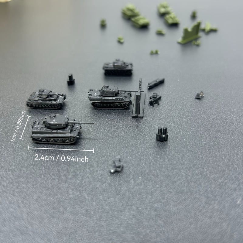 1 350 Scale 16 Mini Tank Models Set with 36 Scene Accessories for Wargames - Image 2