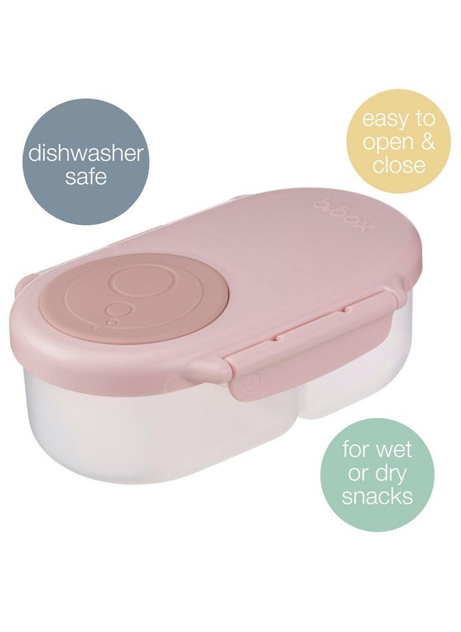 b.box b.box Snack Box for Kids & Toddlers: 2 Compartment Snack Containers, Mini Bento Lunch Box. Leak Proof, BPA free, Dishwasher safe. School Supplies. Ages 4 months+ (Blush Crush, 12oz capacity)  - Image 2