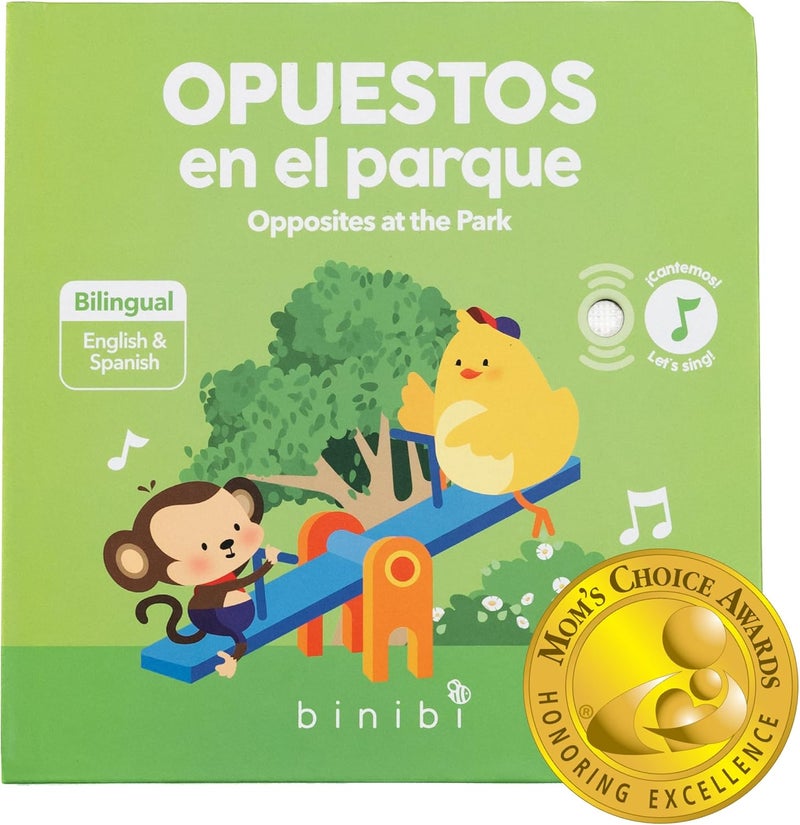 Binibi Store Spanish Musical Book for Babies & Toddlers 1-3 | Opuestos en el Parque | Bilingual Sound Book - Image 1