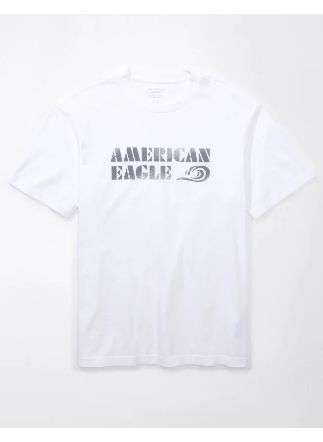 American Eagle Logo Print Crew Neck T-Shirt