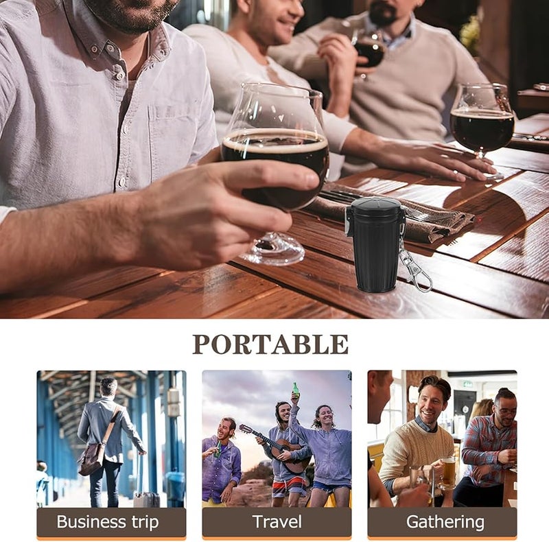 Portable Mini Pocket Ashtray Keychain Lid Sealed Smokeless Trash Can for Car Travel Outdoor - Image 4