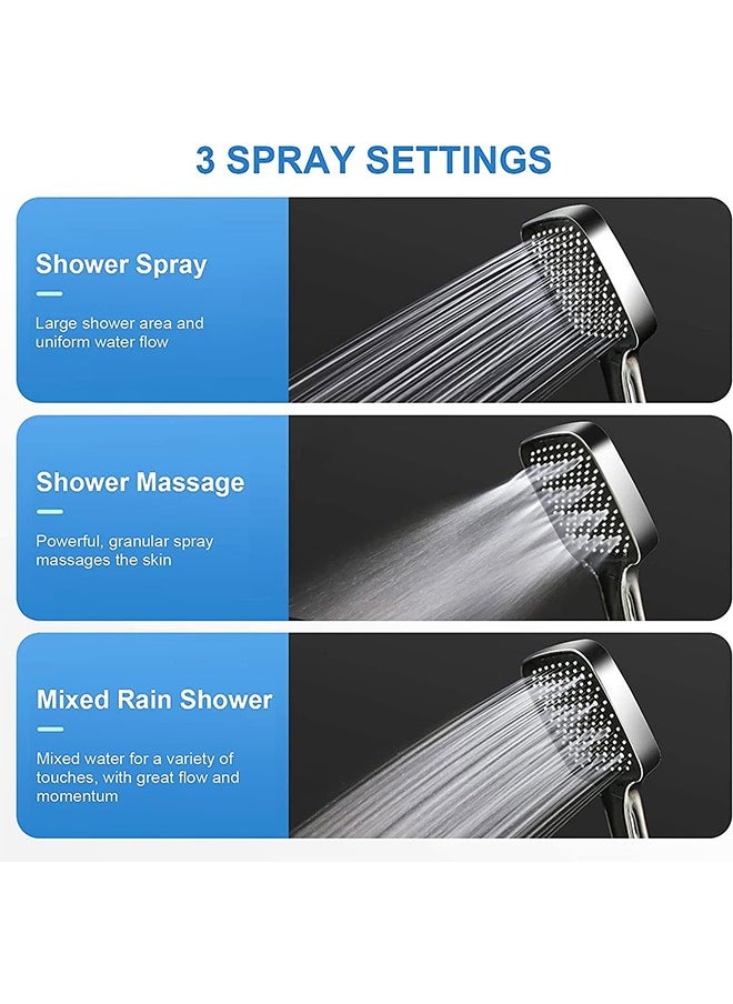 Garlo Shower Head, High Pressure Shower Heads with 3 Spray Modes, Powerful Shower Head Only, Universal Water Saving Large Shower Head  - Image 2