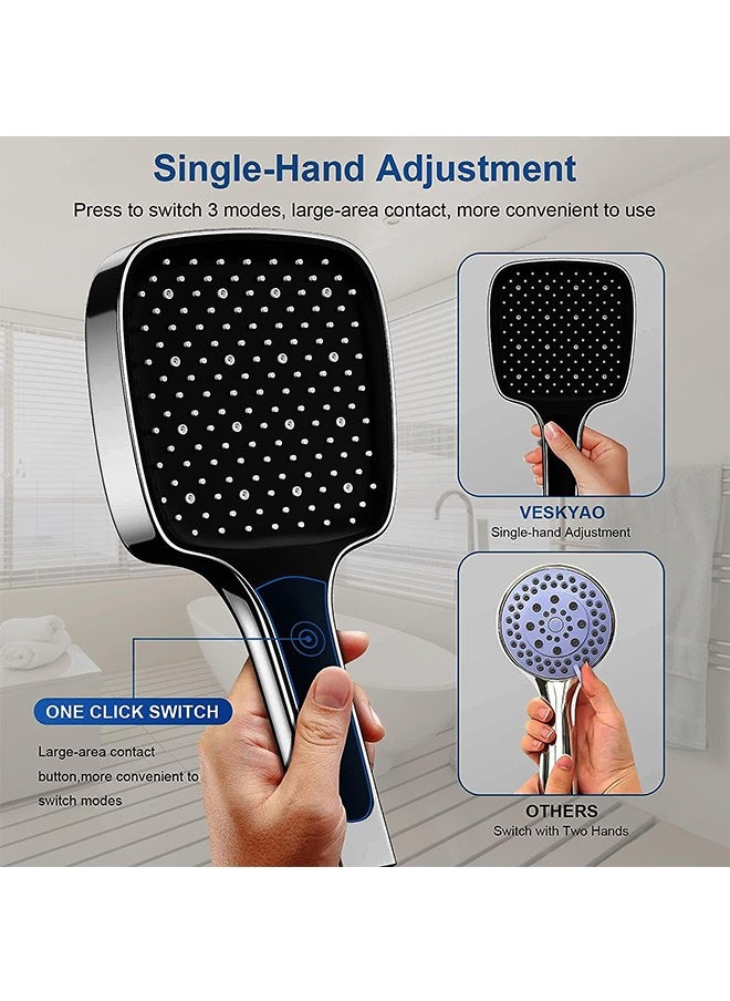 Garlo Shower Head, High Pressure Shower Heads with 3 Spray Modes, Powerful Shower Head Only, Universal Water Saving Large Shower Head  - Image 3