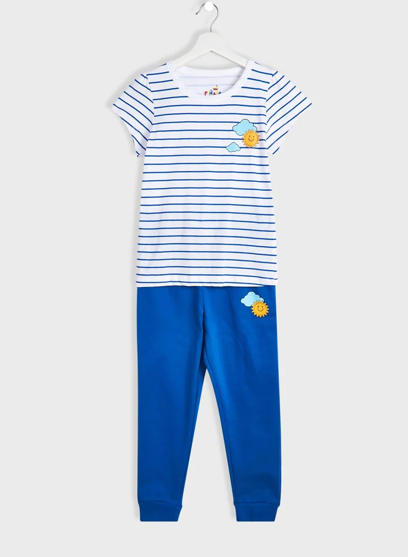 Pinata Striped T-Shirt And Joggers Set