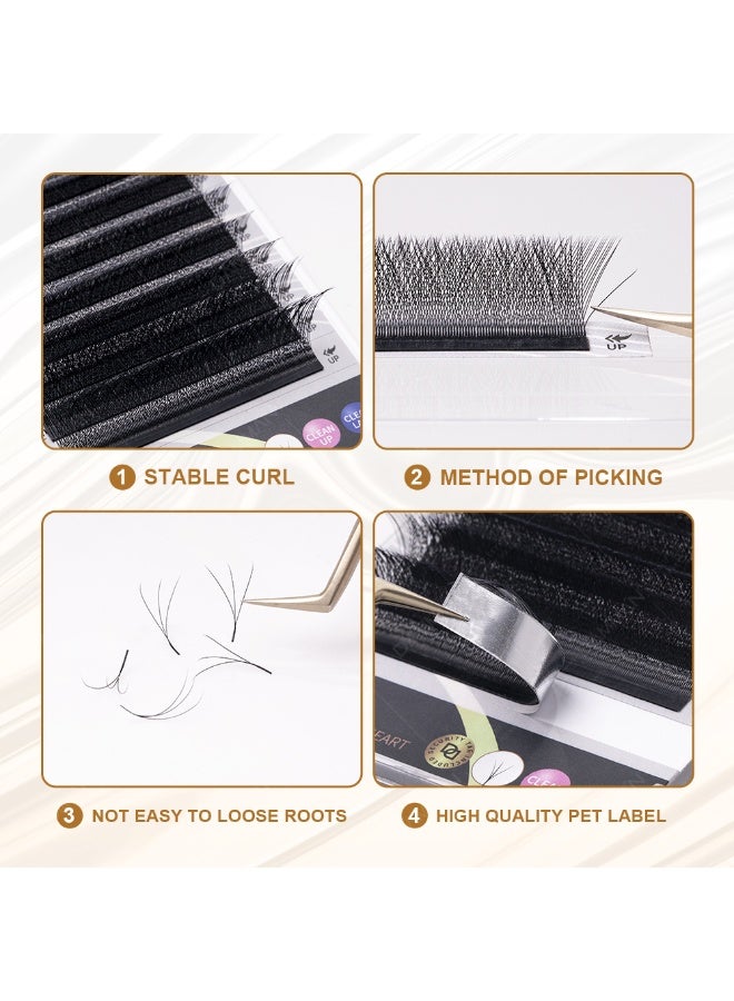 D'AMMA'N Damman 3D W Shape Eyelash Extensions 0.05mm B C D Curl 8-14mm Individual Length 8-15mm Mix Volume Lashes Professional Salon Use - Image 3