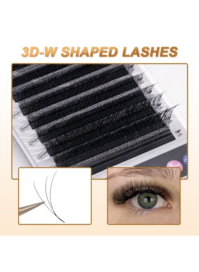 D'AMMA'N Damman 3D W Shape Eyelash Extensions 0.05mm B C D Curl 8-14mm Individual Length 8-15mm Mix Volume Lashes Professional Salon Use - Image 4
