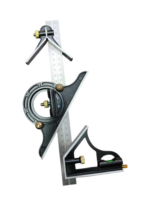 Stainless Steel 300mm Adjustable Engineers Combination Square Rule Right Angle Ruler Tool