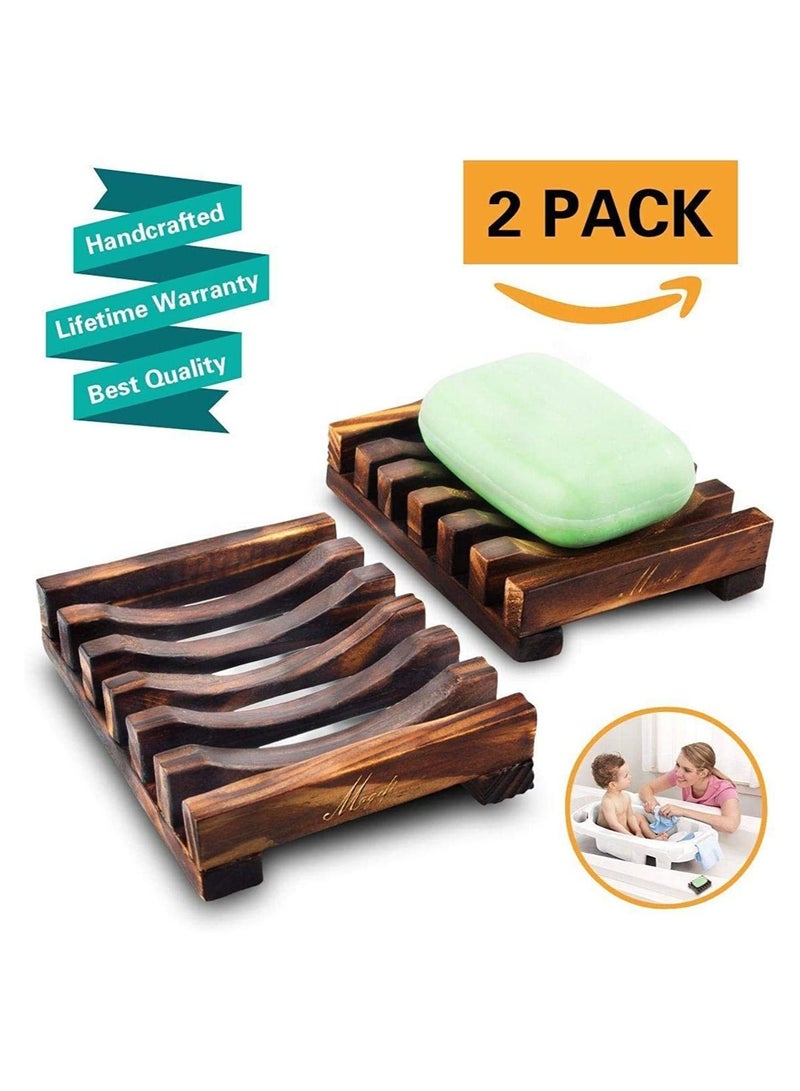 Cool Baby 2 Wooden Soap Dish Bamboo Holder Sink Deck Box Tray - Image 2