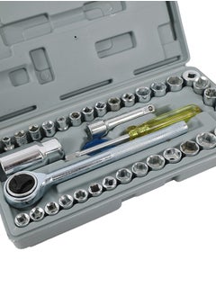 LAWAZIM 40-Piece Combination Socket Wrench Set - Heavy Duty, Rust-Resistant Kit with Hex Sockets, Ratchet Handle, Screwdriver, Extension Bar, and Case, Ideal for Auto Repair and Home Maintenance  - Image 2