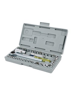 LAWAZIM 40-Piece Combination Socket Wrench Set - Heavy Duty, Rust-Resistant Kit with Hex Sockets, Ratchet Handle, Screwdriver, Extension Bar, and Case, Ideal for Auto Repair and Home Maintenance  - Image 1