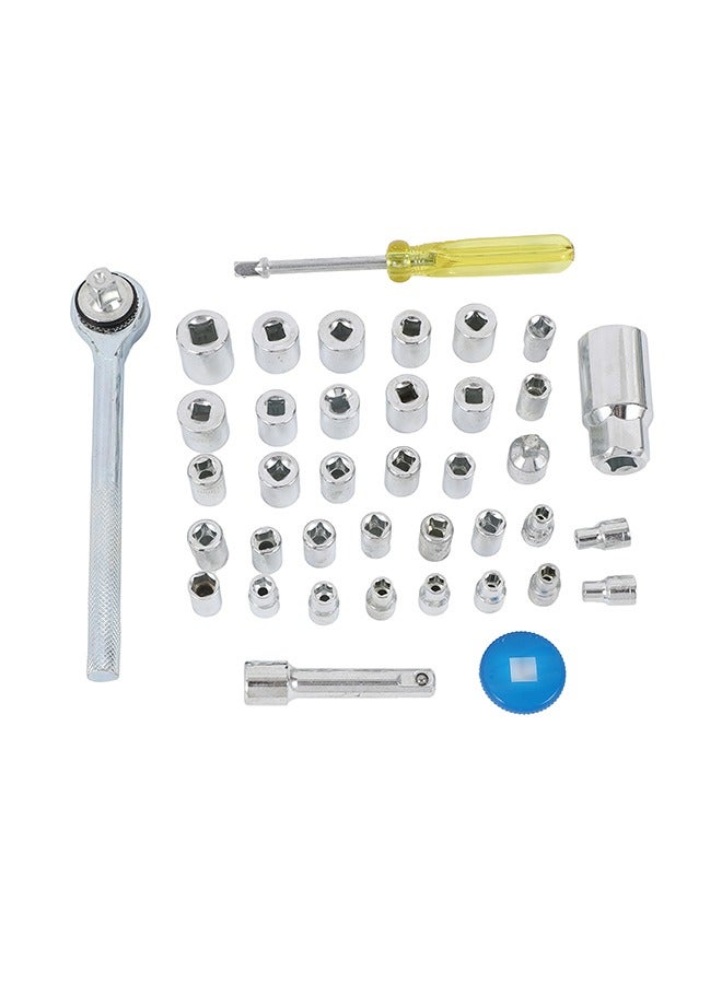 LAWAZIM 40-Piece Combination Socket Wrench Set - Heavy Duty, Rust-Resistant Kit with Hex Sockets, Ratchet Handle, Screwdriver, Extension Bar, and Case, Ideal for Auto Repair and Home Maintenance - Image 5