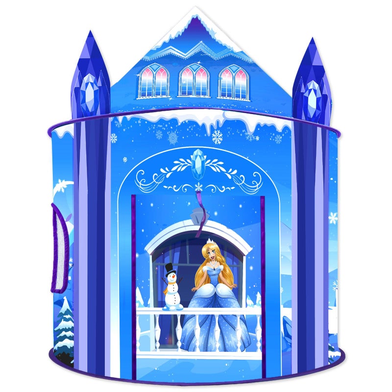 WillingHeart Princess Play Tent for Girls Ice Castle Imaginative Fairy Tale Pretend Game Playhouse Indoor Outdoor Pop Up Kids Tent Toy Gift for Children Toddlers Festival Birthday Party - Image 3